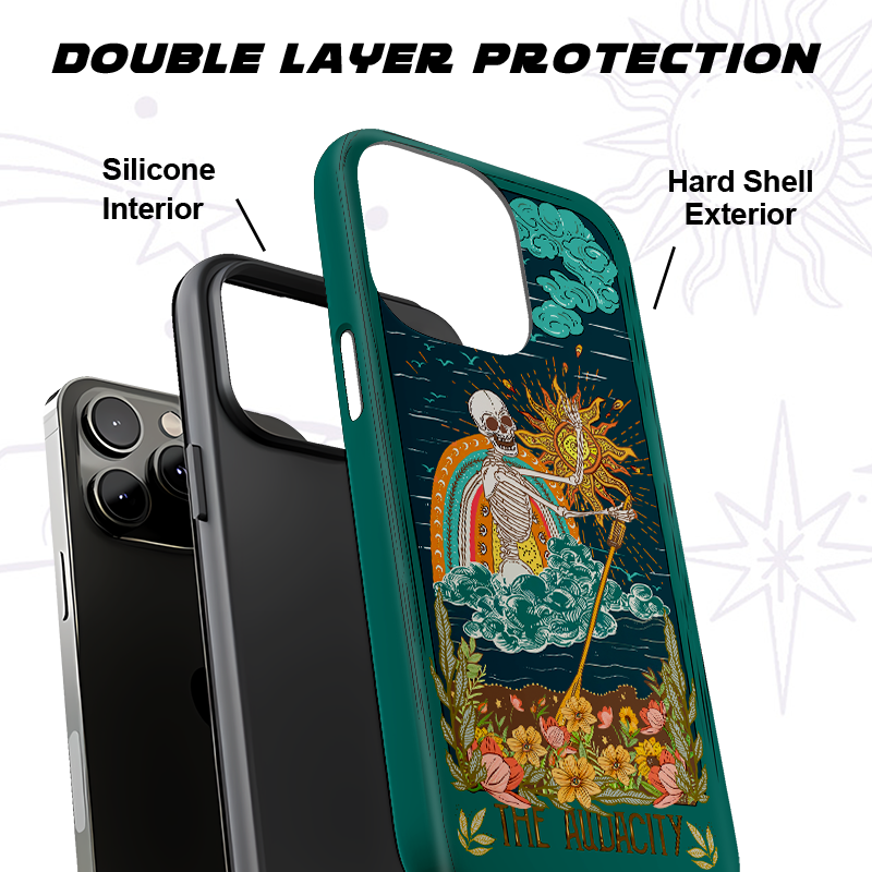 Purplehecate The Audacity Skeleton Tarot、 Phone Case