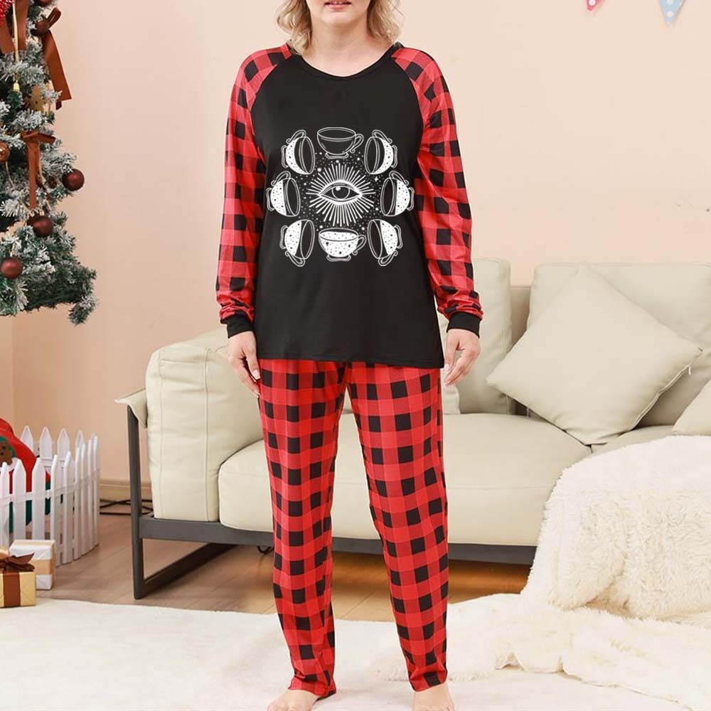 Purplehecate Moon Phase Coffee Christmas Pajamas