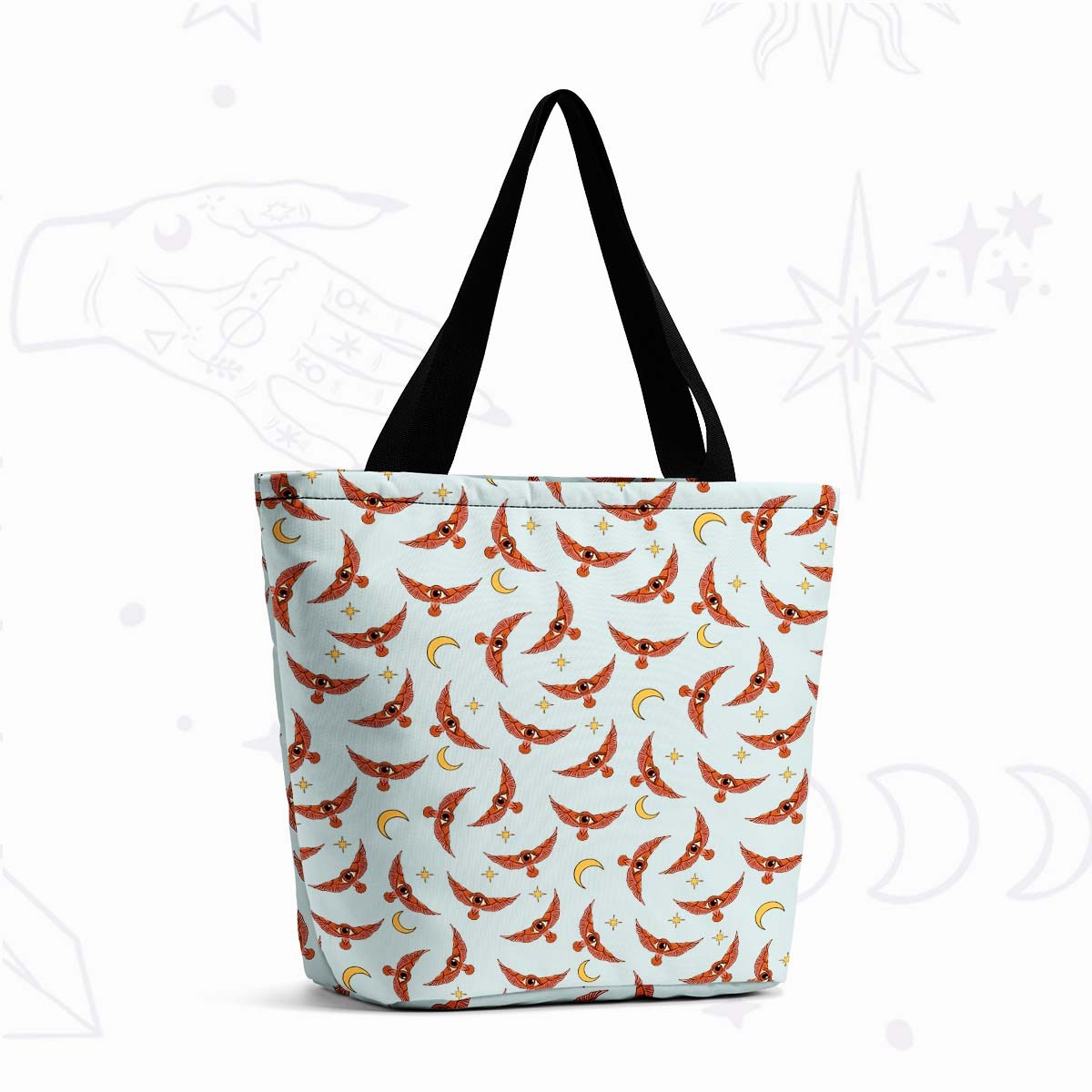 Purplehecate Moth and Moon Tote Shopping Bag
