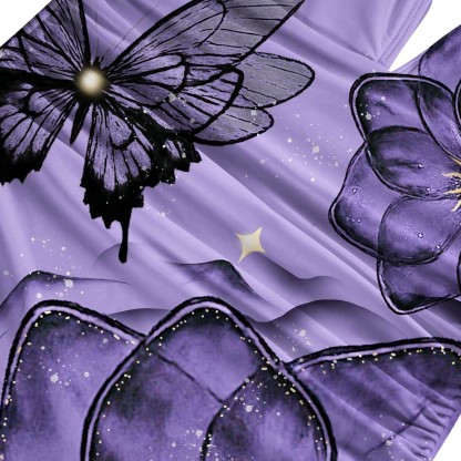 Purplehecate Moonlit Petals and Wings One-Piece Swimsuit