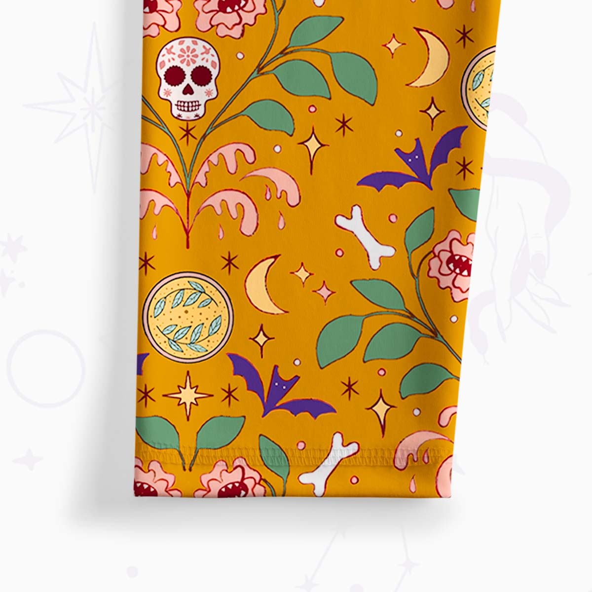 Purplehecate Gothic Floral Skeleton Yoga Pants