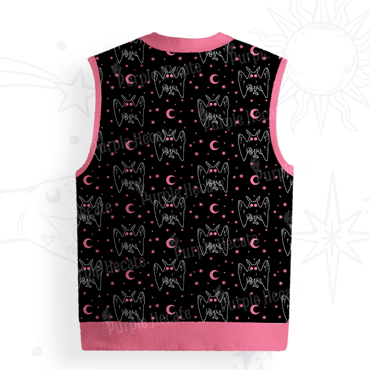 Purplehecate Witchy Mothman Night Ugly Sweater Vest