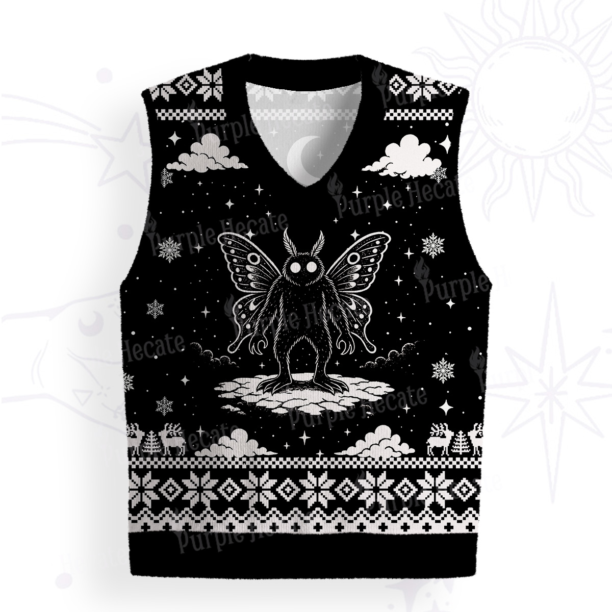 Purplehecate Dark Moth Ugly Sweater Vest