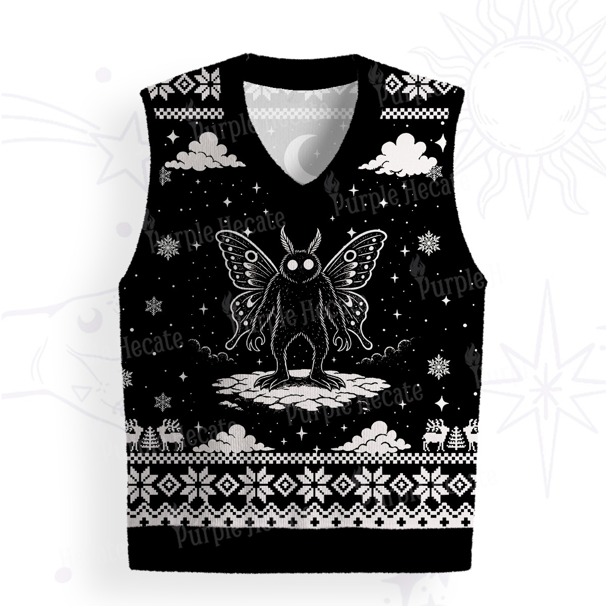 Purplehecate Dark Moth Ugly Sweater Vest