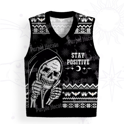 Purplehecate Stay Positive Ugly Sweater Vest