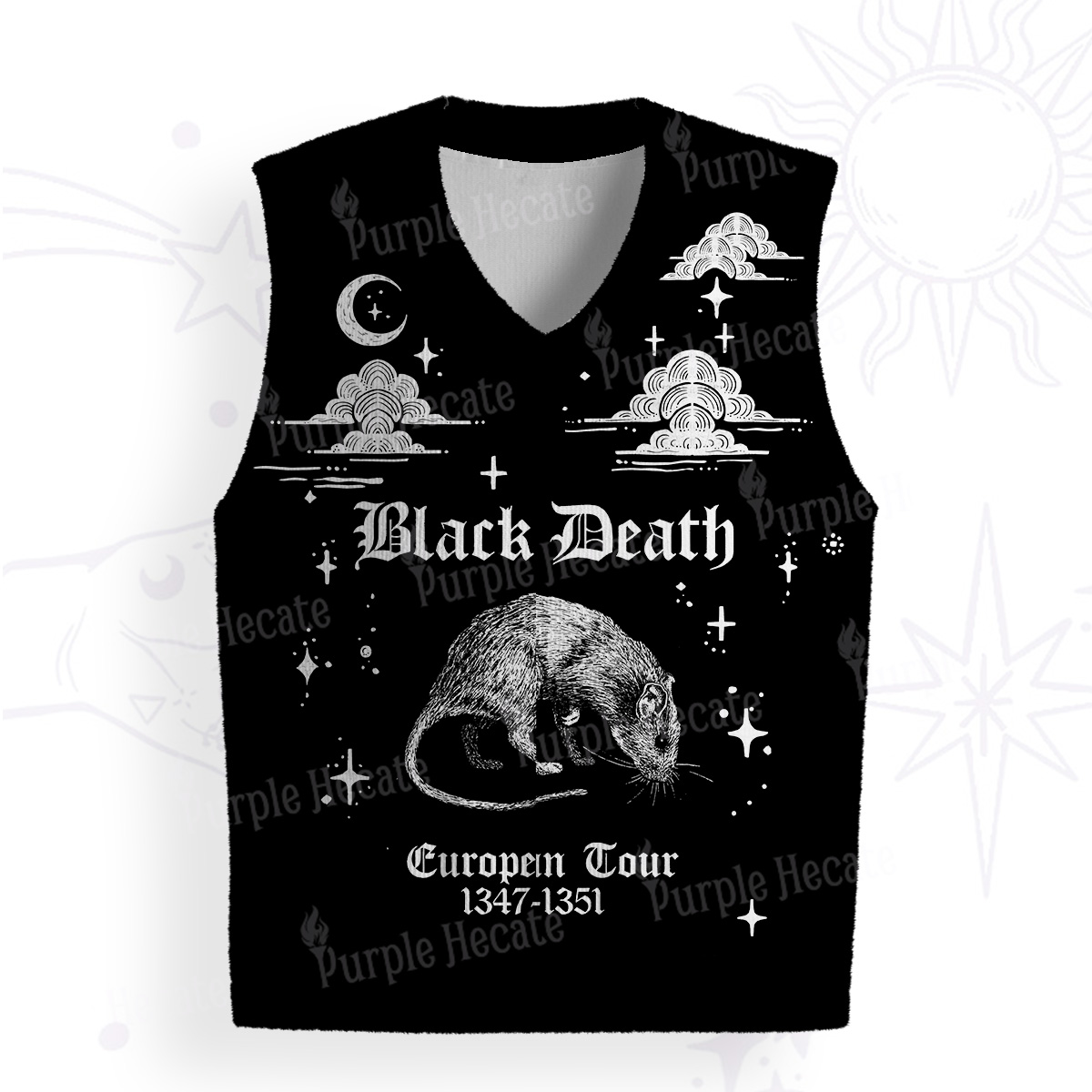 Purplehecate Black Death European Tour Ugly Sweater Vest