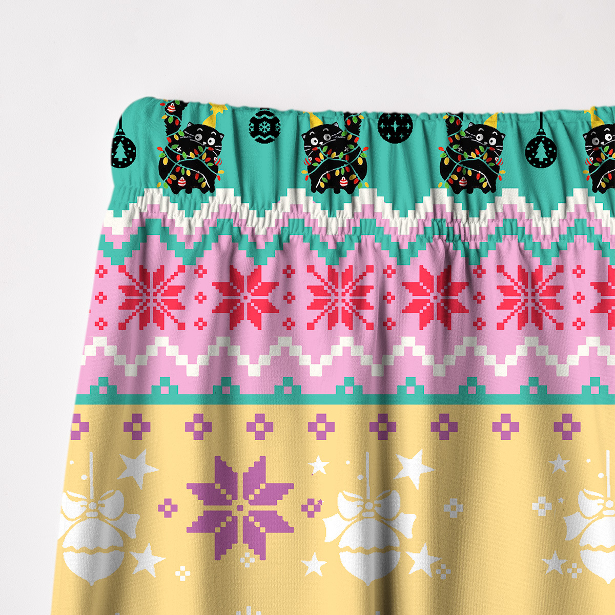 Purplehecate Funny Black Cat in Tree Christmas Pajamas