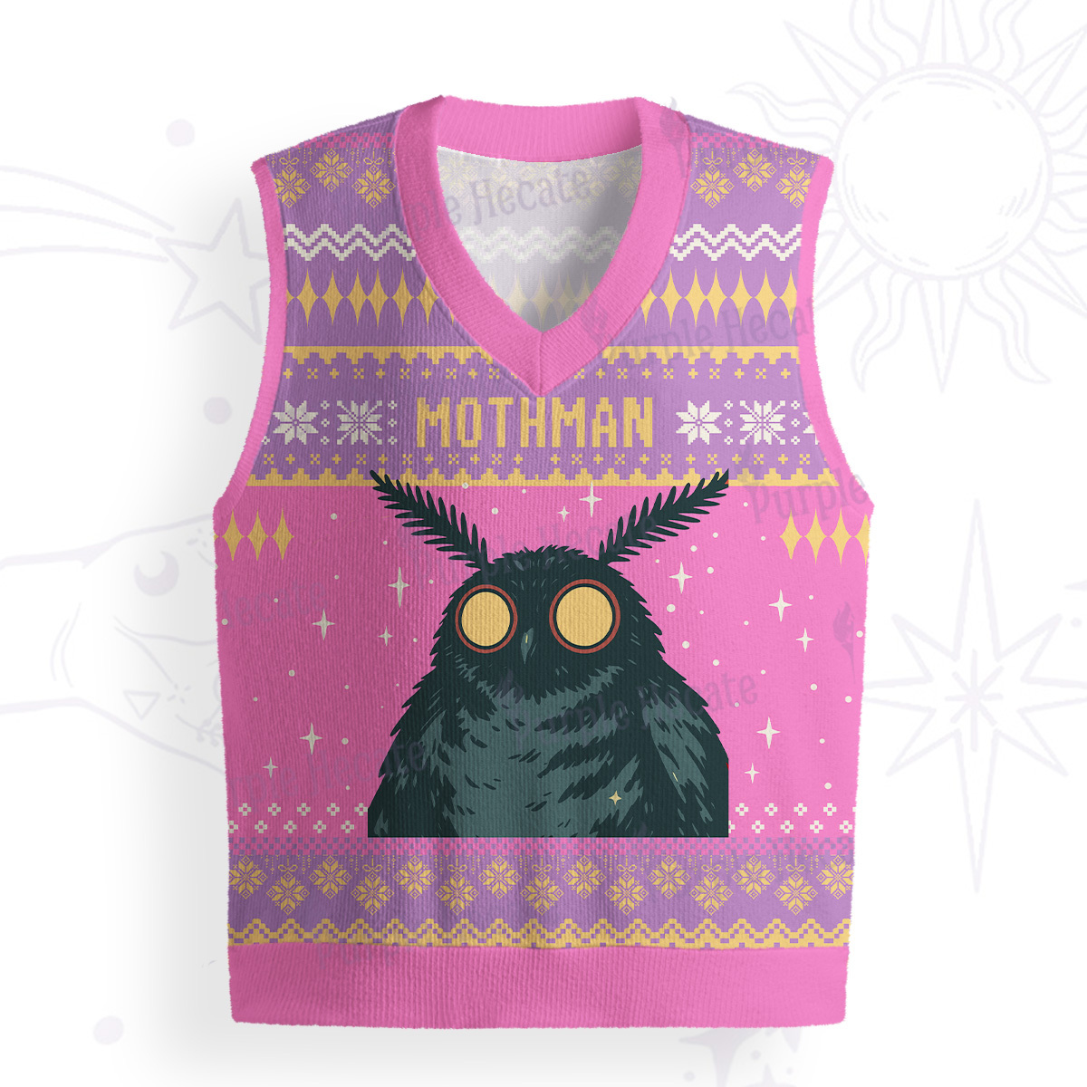 Purplehecate Mothman Eating Soup Ugly Sweater Vest