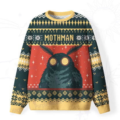 Purplehecate Mothman Eating Soup Fuzzy Ugly Sweatshirt