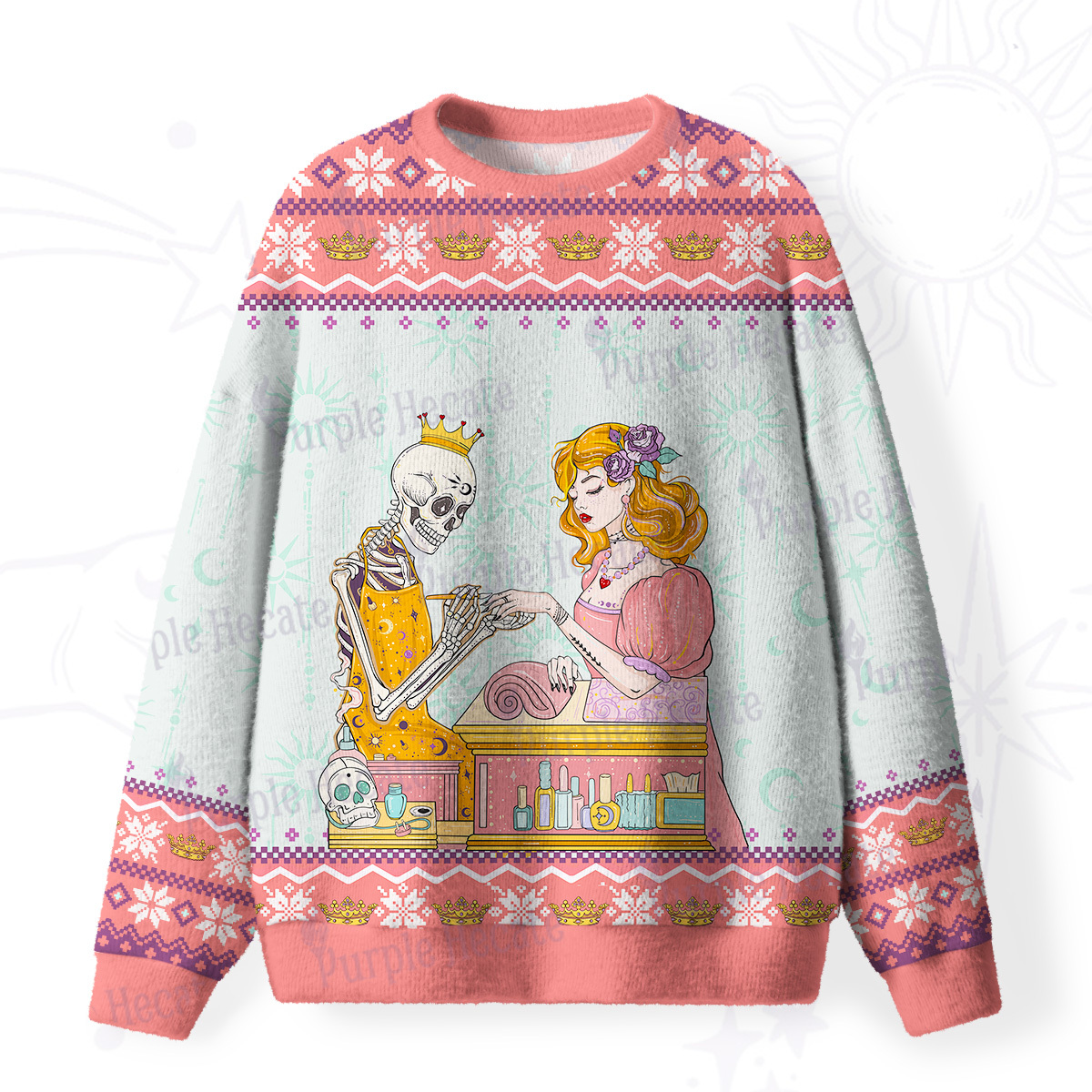 Purplehecate The Nail Tech Life Tarot Fuzzy Ugly Sweatshirt