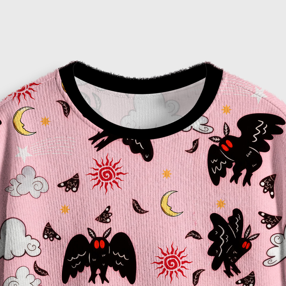 Purplehecate Cryptid Mothman Crop Fuzzy Ugly Sweatshirt