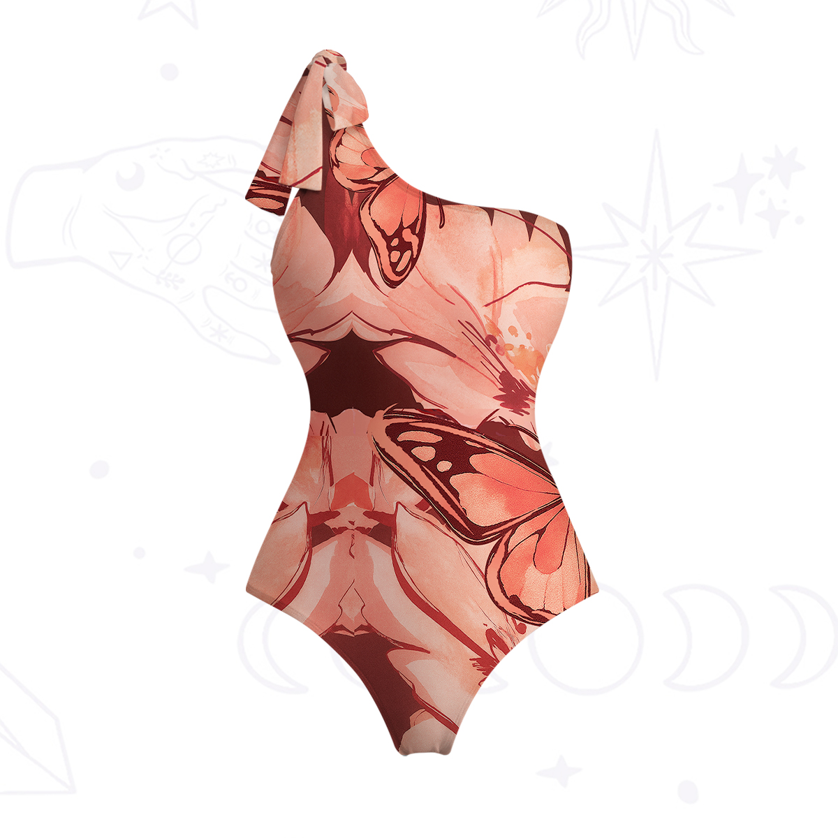 Purplehecate Metamorphosis Spell One-Shoulder One-Piece Swimsuit