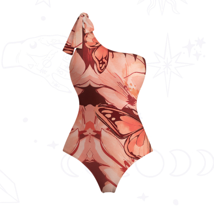 Purplehecate Metamorphosis Spell One-Shoulder One-Piece Swimsuit