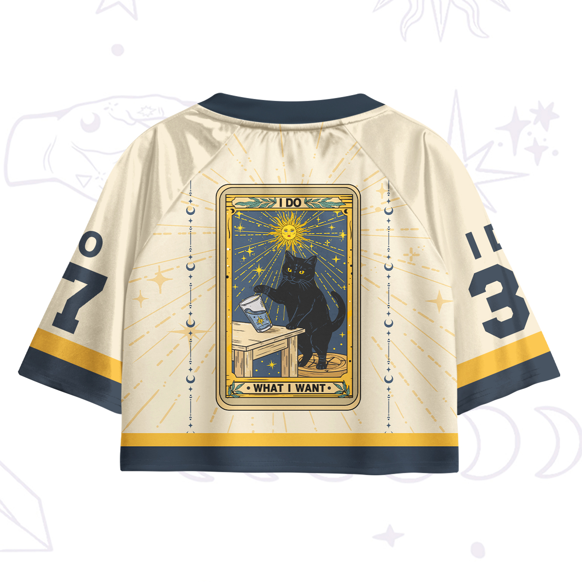 Purplehecate I Do What I Want Cats Crop Jersey Top