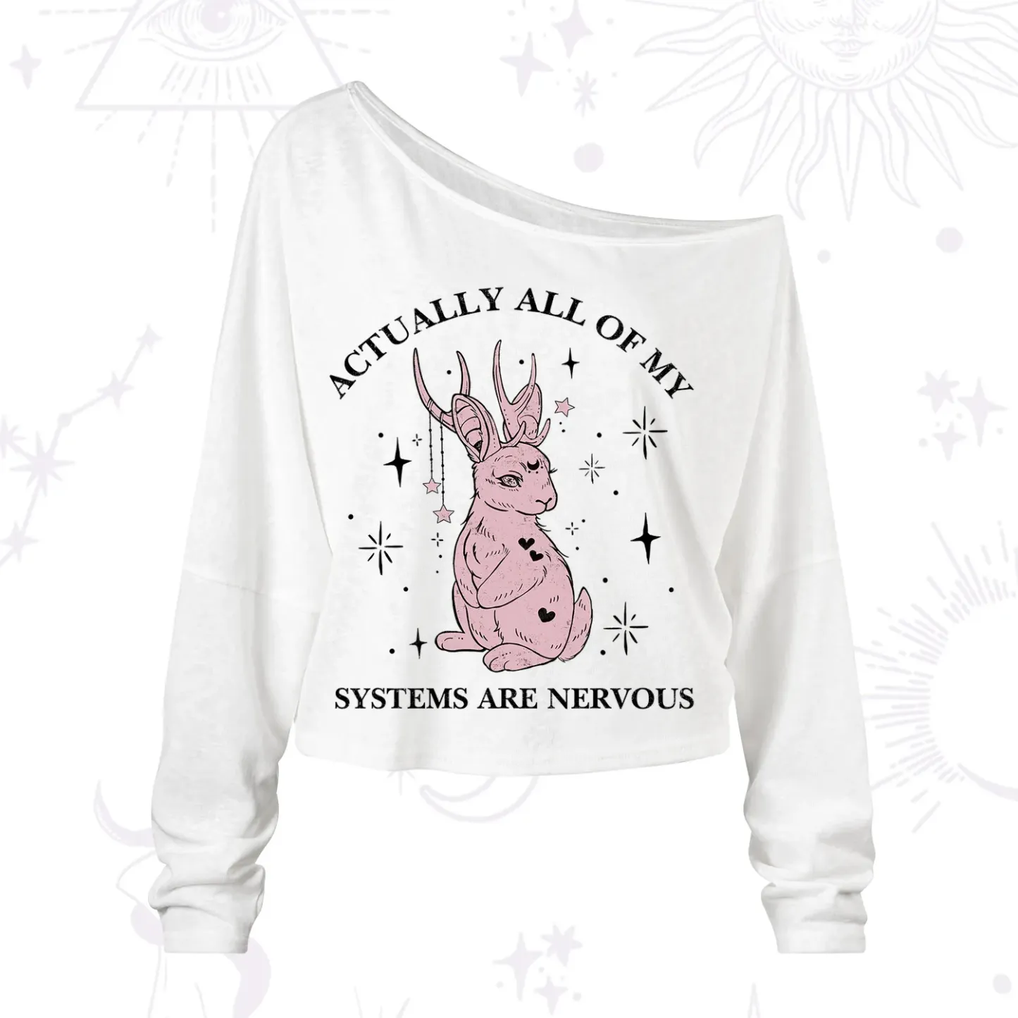 Purplehecate Actually All Of My Systems Are Nervous One Shoulder Long Sleeve Shirt