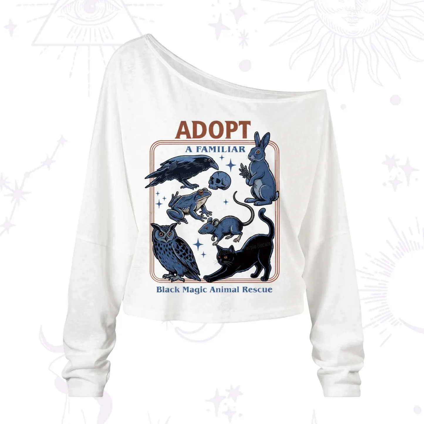 Purplehecate Adopt a Familiar One Shoulder Long Sleeve Shirt