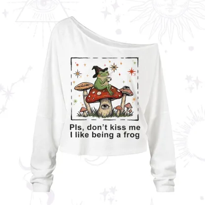 Purplehecate Please Don't Kiss Me I like Being A Frog One Shoulder Long Sleeve Shirt