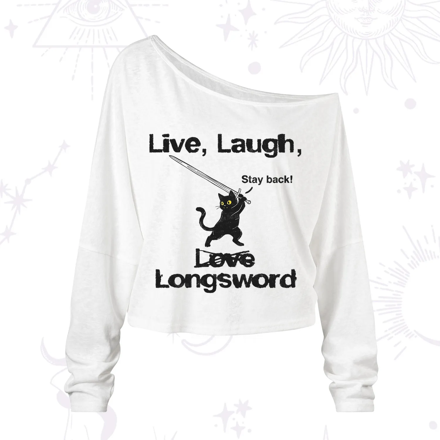 Purplehecate Live Laugh Love Longsword One Shoulder Long Sleeve Shirt