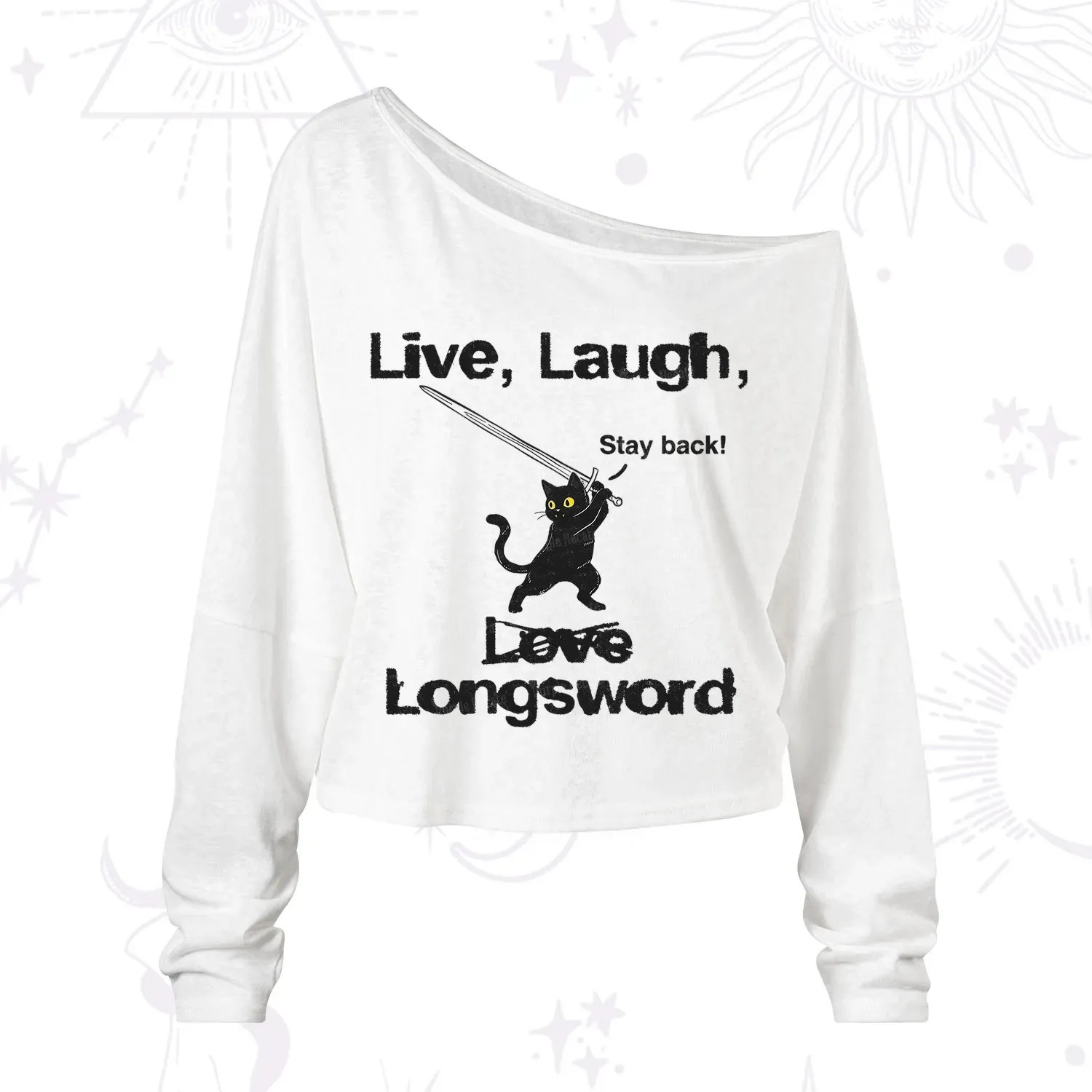Purplehecate Live Laugh Love Longsword One Shoulder Long Sleeve Shirt