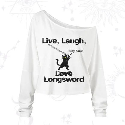 Purplehecate Live Laugh Love Longsword One Shoulder Long Sleeve Shirt