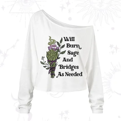 Purplehecate Will Burn Sage and Bridges One Shoulder Long Sleeve Shirt