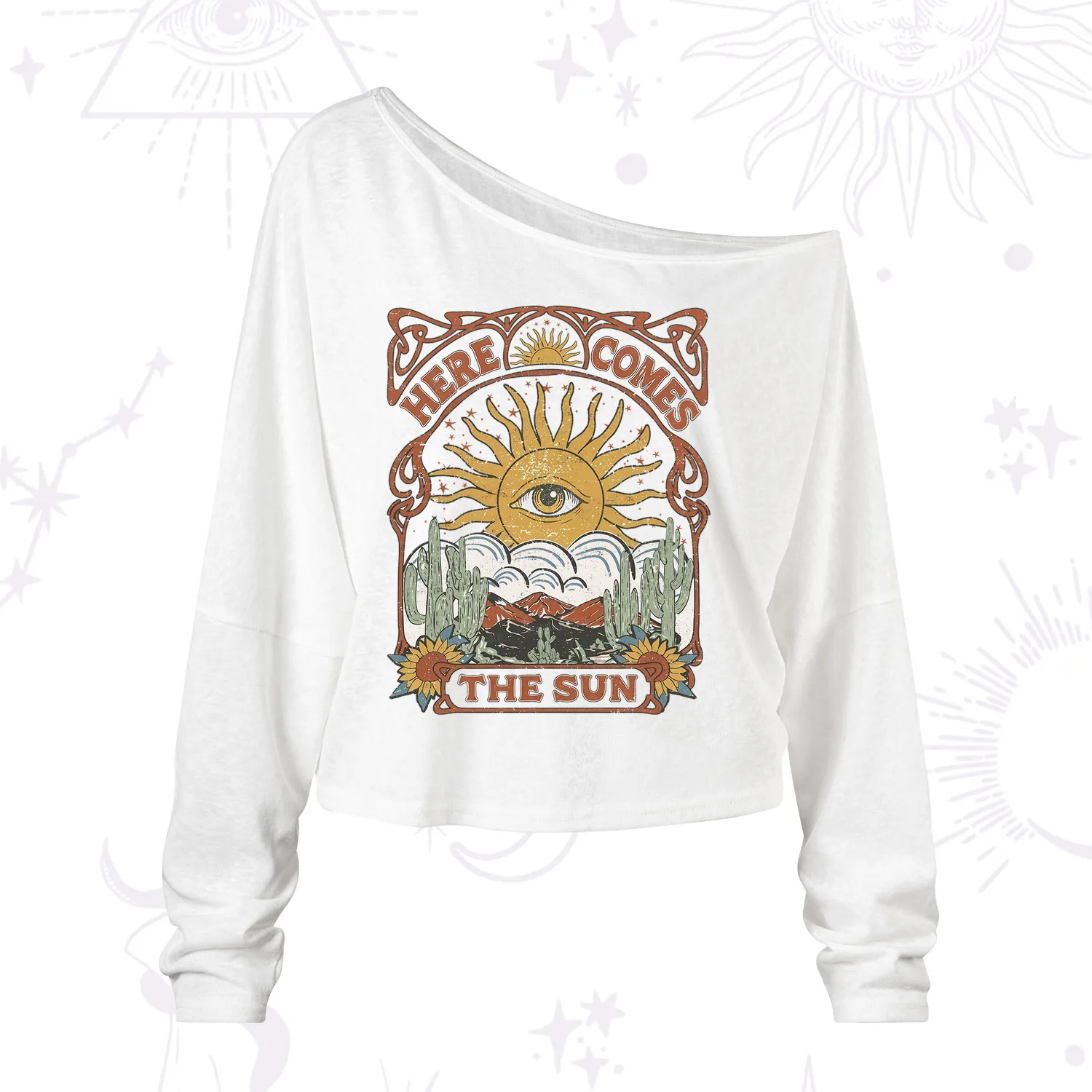 Purplehecate Here Comes The Sun One Shoulder Long Sleeve Shirt