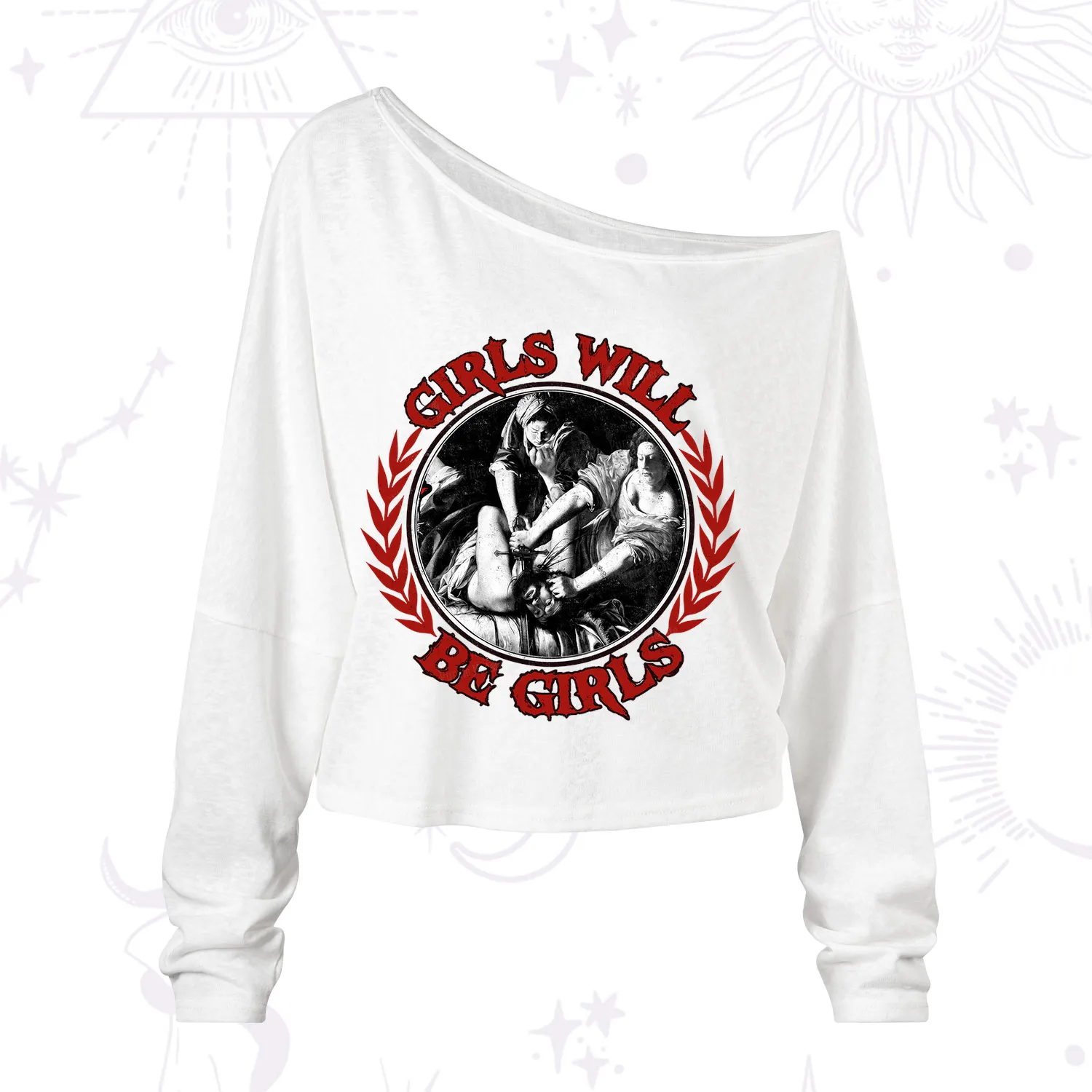 Purplehecate Girls Will Be Girls Witch One Shoulder Long Sleeve Shirt