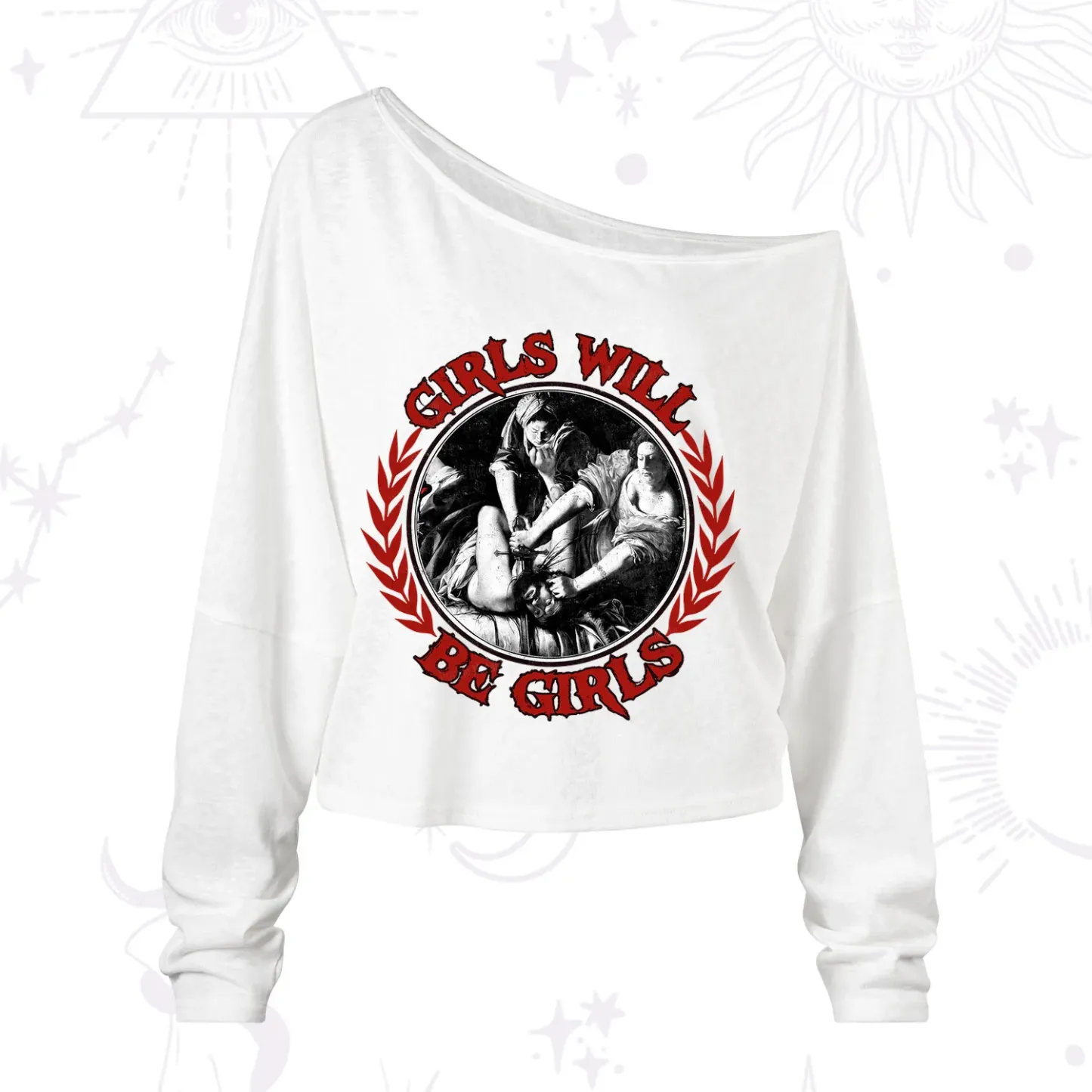 Purplehecate Girls Will Be Girls Witch One Shoulder Long Sleeve Shirt
