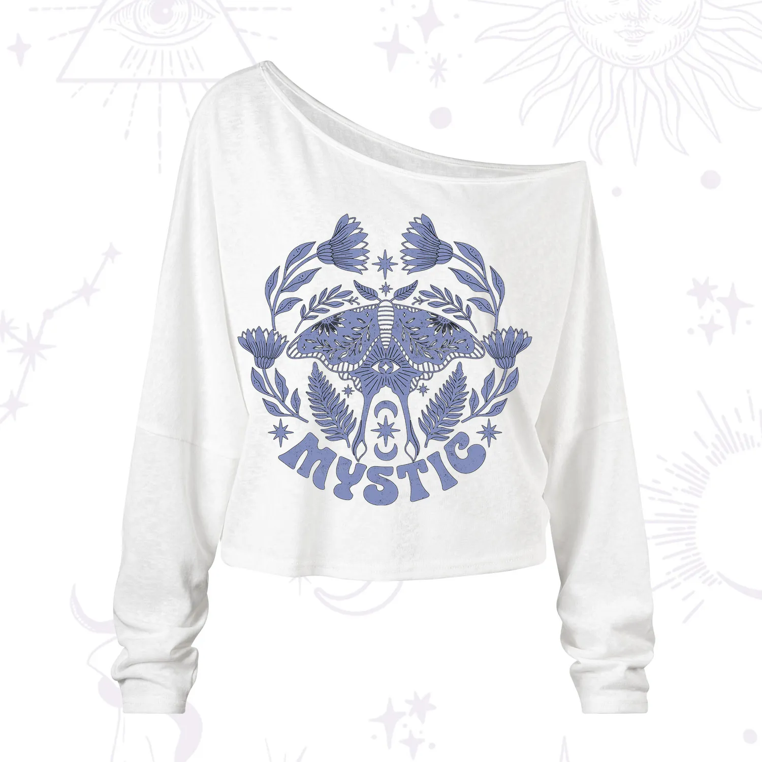 Purplehecate Mystic Moth One Shoulder Long Sleeve Shirt