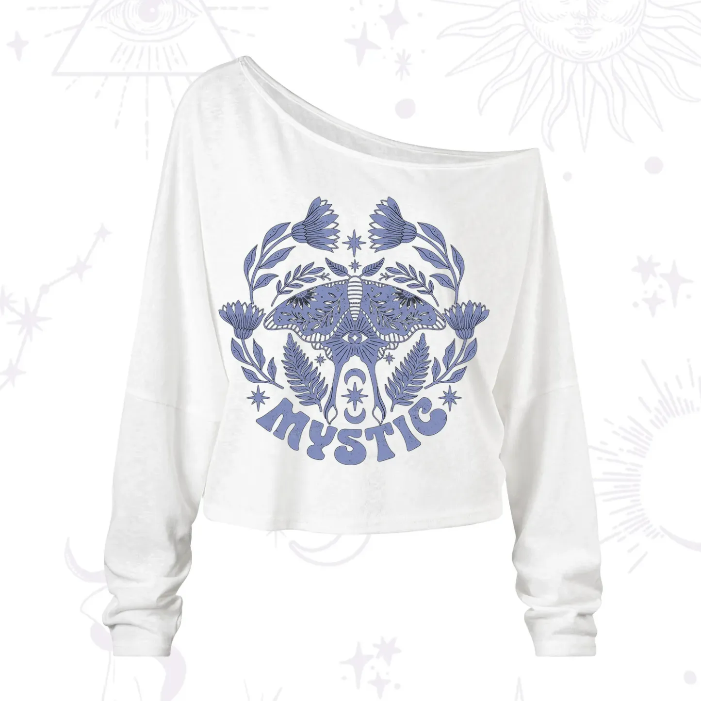 Purplehecate Mystic Moth One Shoulder Long Sleeve Shirt