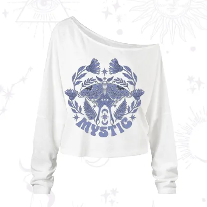 Purplehecate Mystic Moth One Shoulder Long Sleeve Shirt