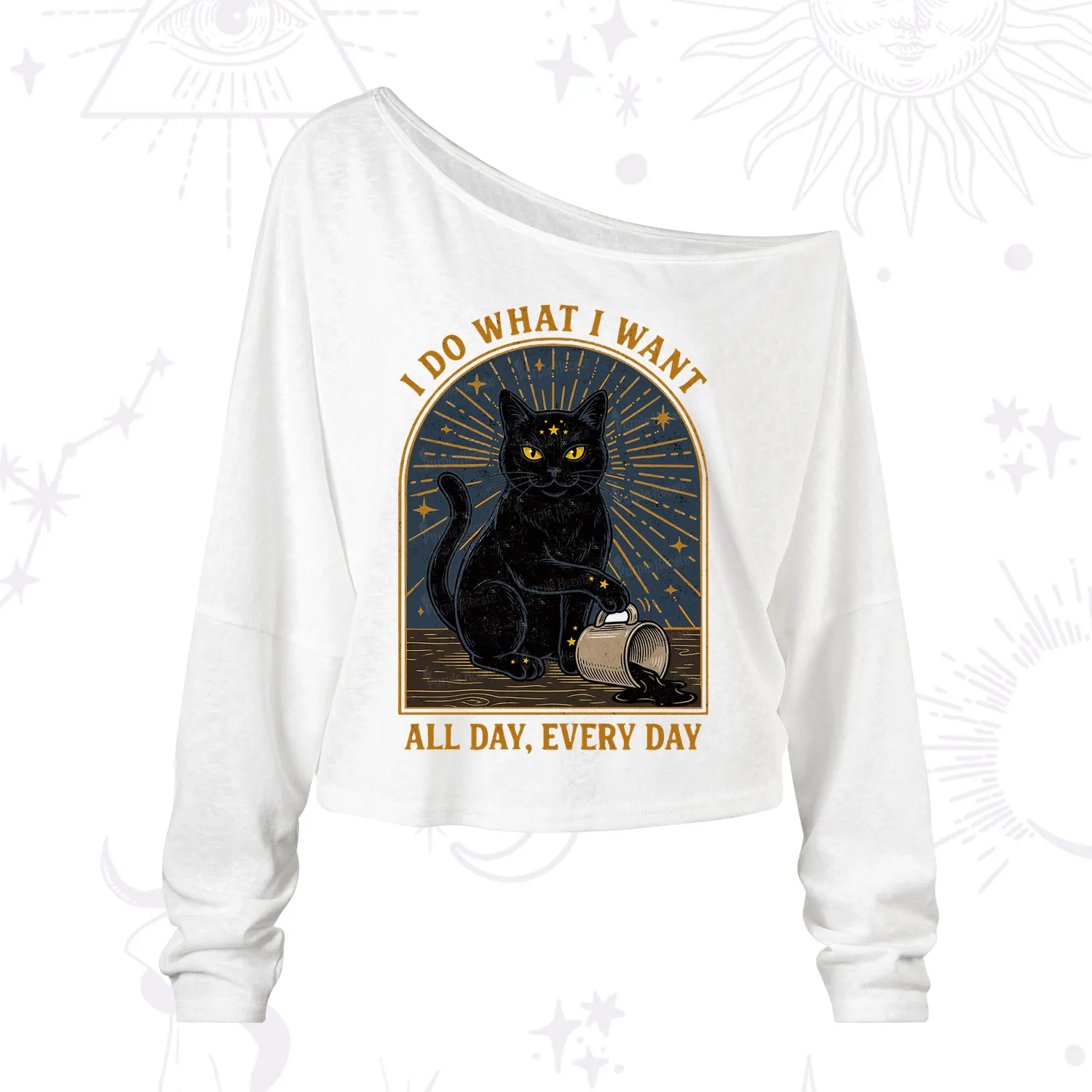 Purplehecate I Do What I What All Day One Shoulder Long Sleeve Shirt