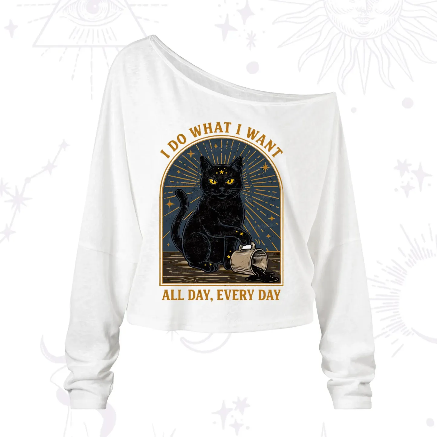 Purplehecate I Do What I What All Day One Shoulder Long Sleeve Shirt