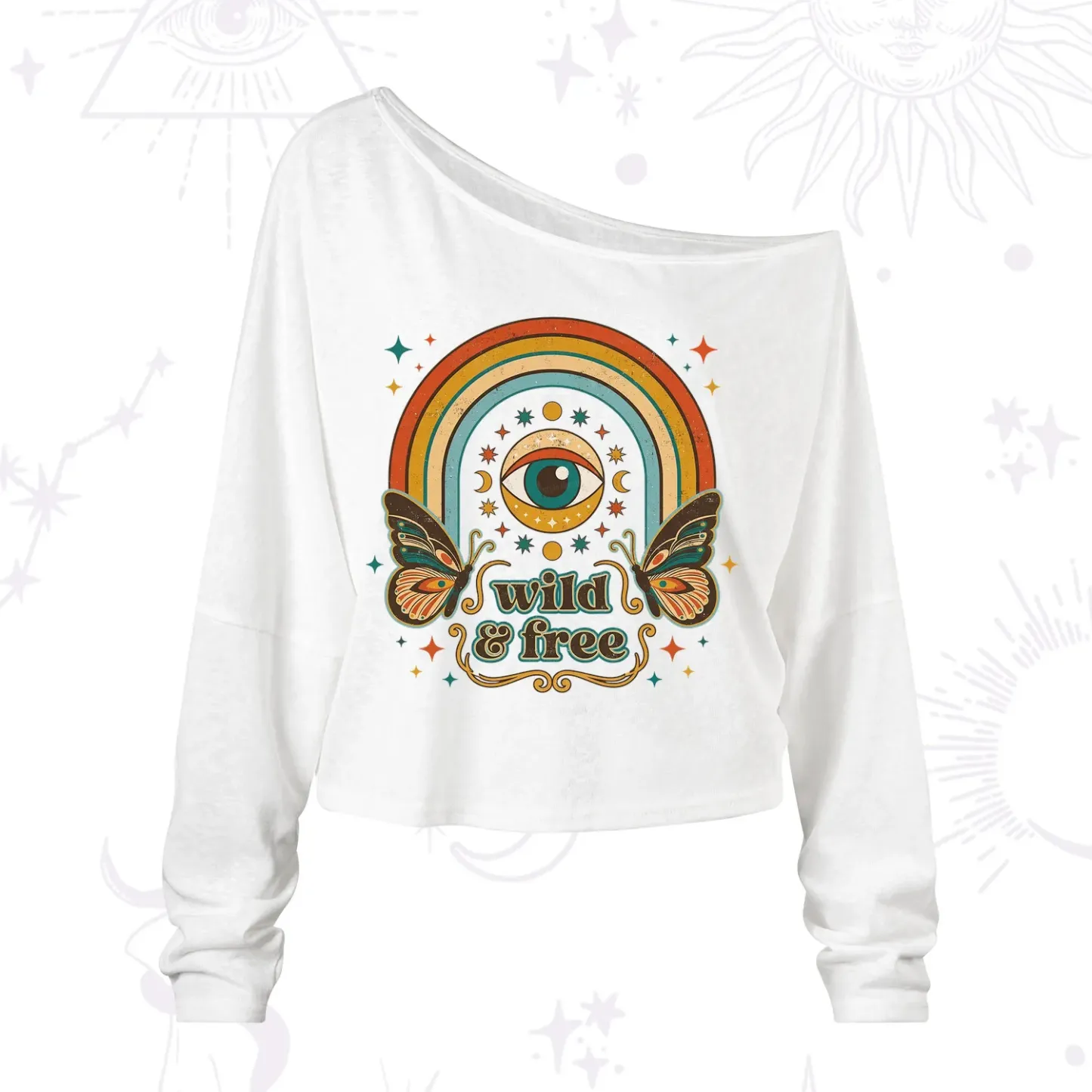 Purplehecate Wild And Free One Shoulder Long Sleeve Shirt