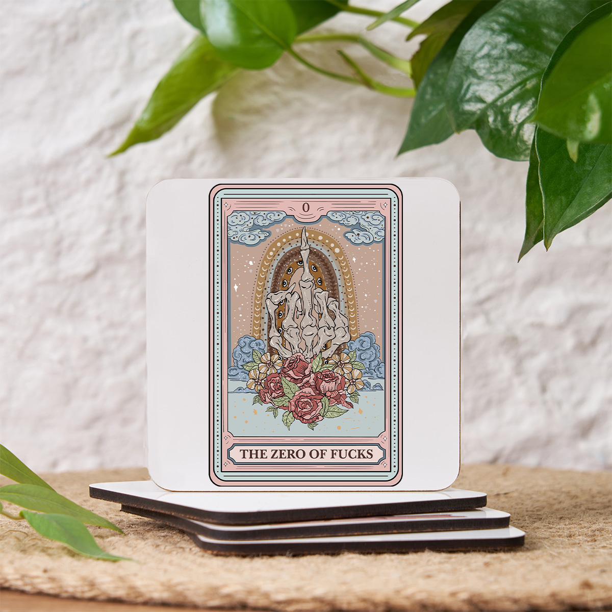 Purplehecate The Zero Of Fucks Tarot Coaster