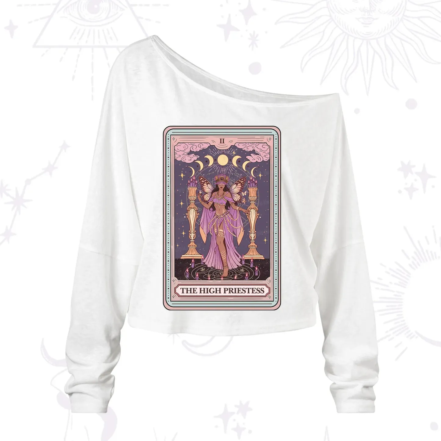 Purplehecate The Mystic High Priestess One Shoulder Long Sleeve Shirt