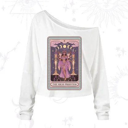 Purplehecate The Mystic High Priestess One Shoulder Long Sleeve Shirt