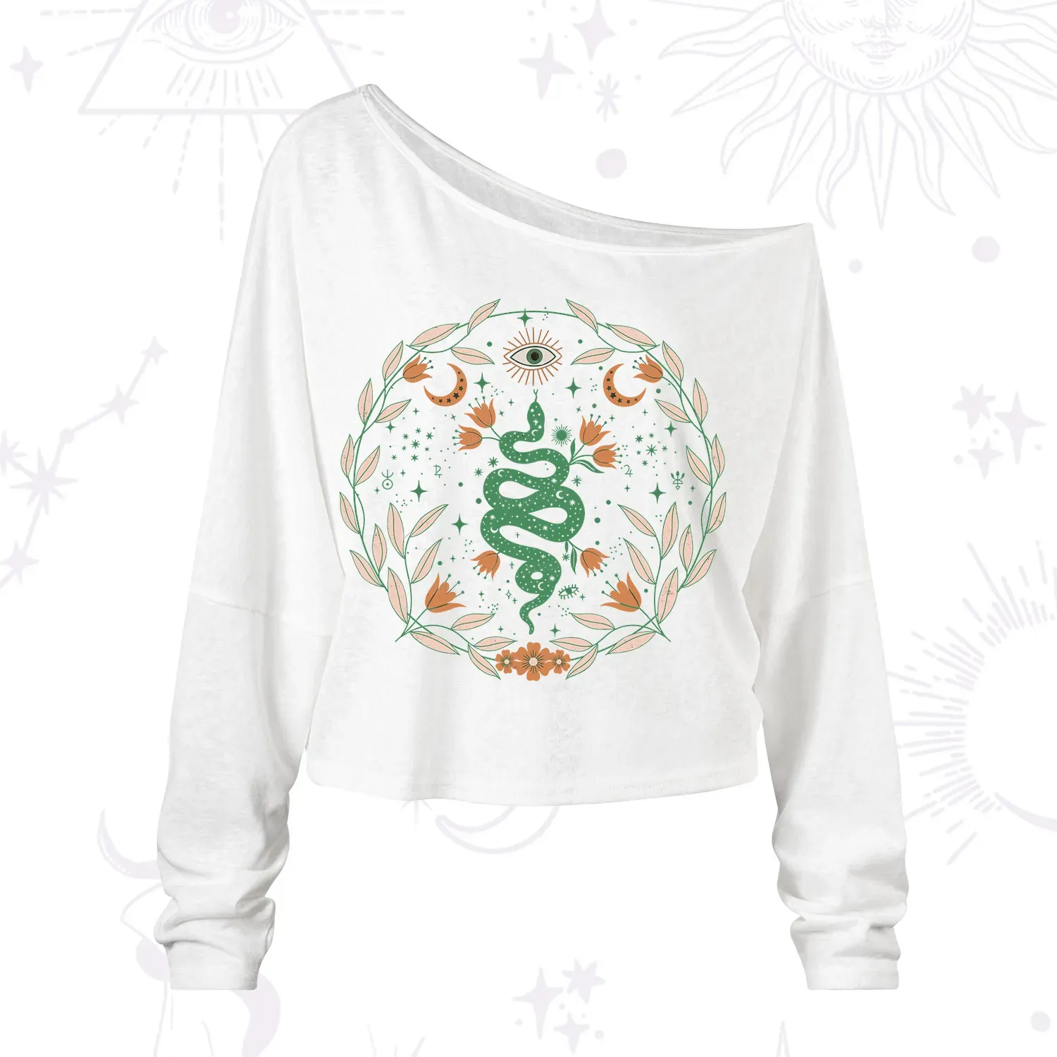 Purplehecate Mystic Serpent One Shoulder Long Sleeve Shirt