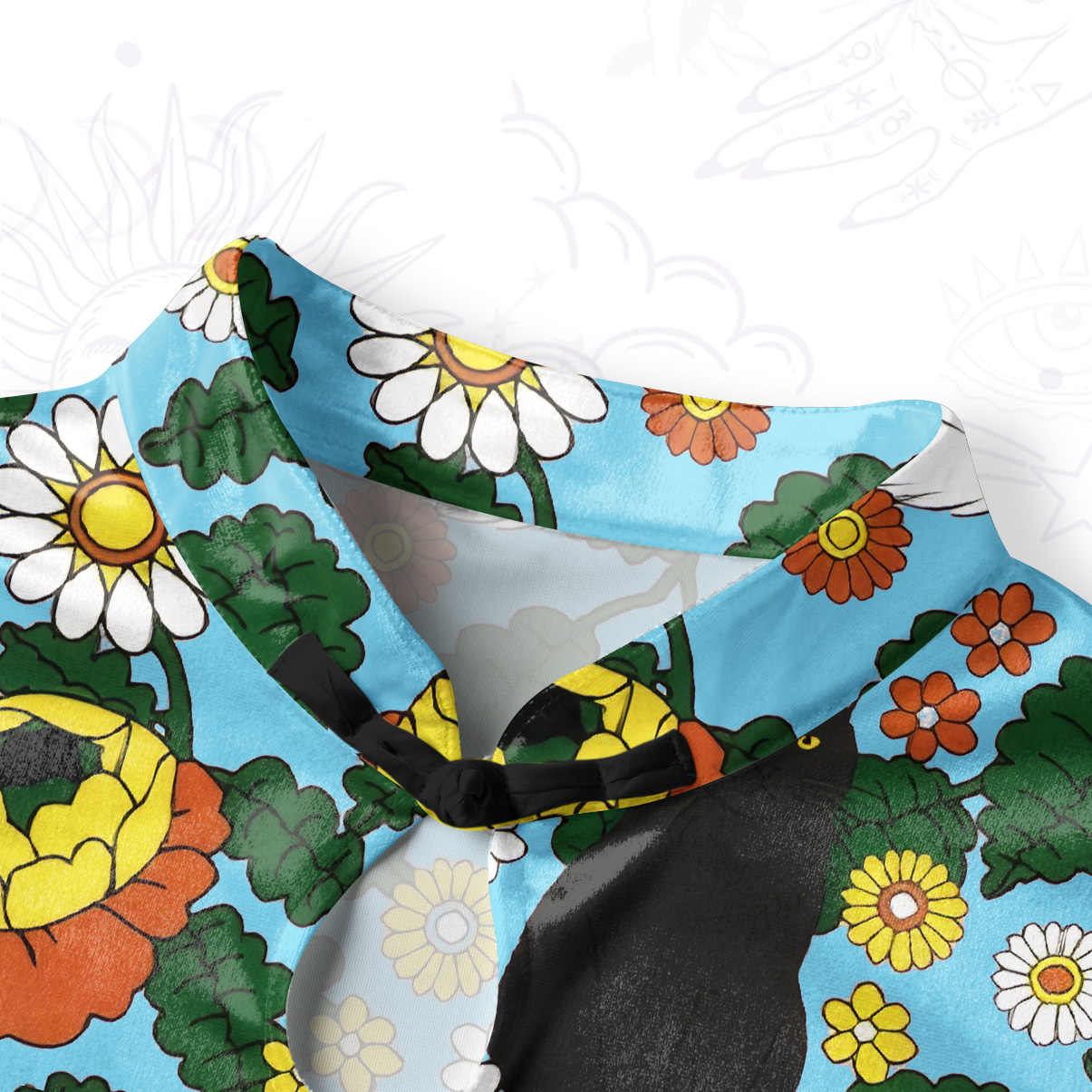 Purplehecate Daisy Cat  Garden Velvet Bodycon Dress