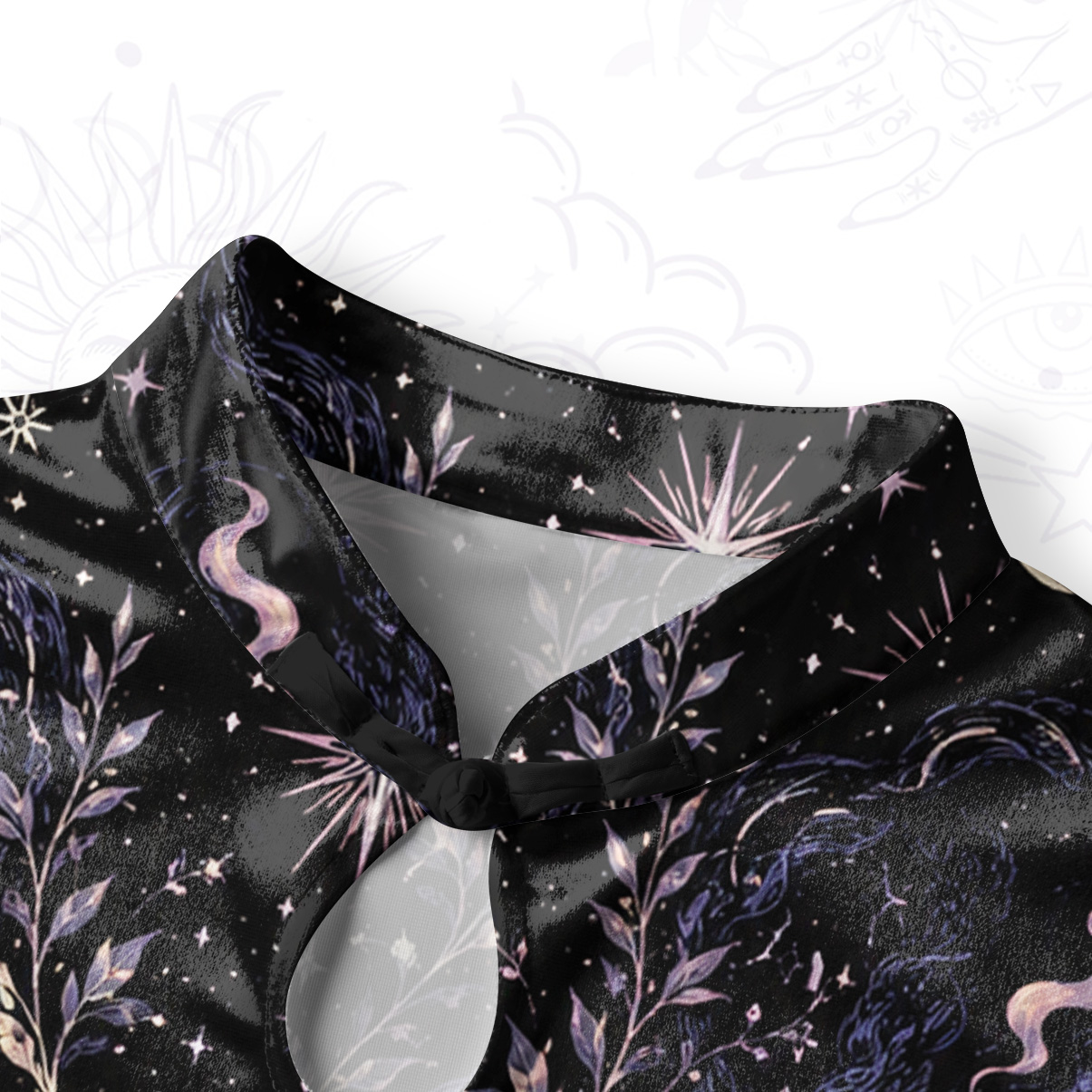 Purplehecate Moon Phase Oracle Cat Velvet Bodycon Dress