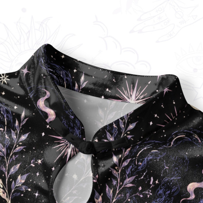 Purplehecate Moon Phase Oracle Cat Velvet Bodycon Dress