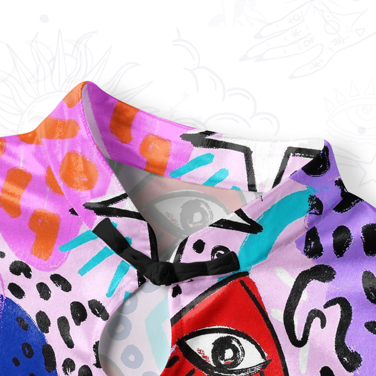 Purplehecate Cosmic Love Eyes Graffiti Velvet Bodycon Dress