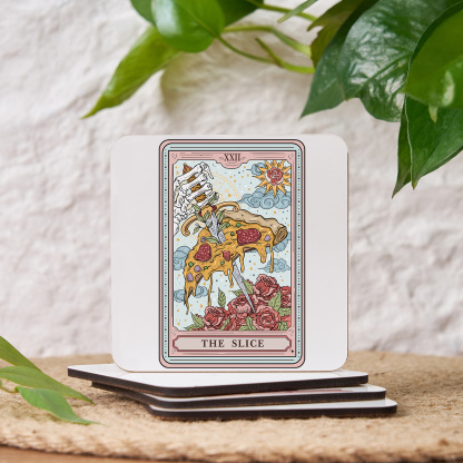 Purplehecate The Slice Food Tarot Coaster