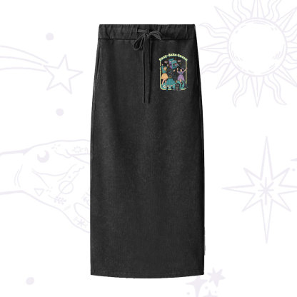 Purplehecate Easy Bake Coven Washed Drawstring Long Skirt