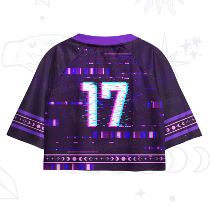 Purplehecate Neon Punk Raccoon Crop Jersey Top