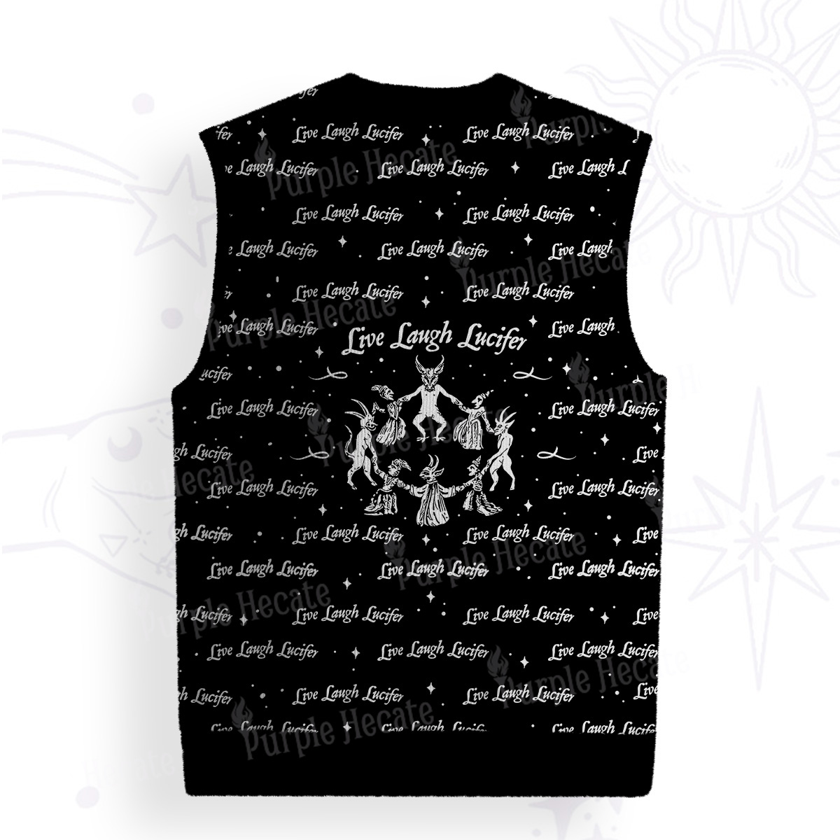 Purplehecate Live Laugh Lucifer Ugly Sweater Vest