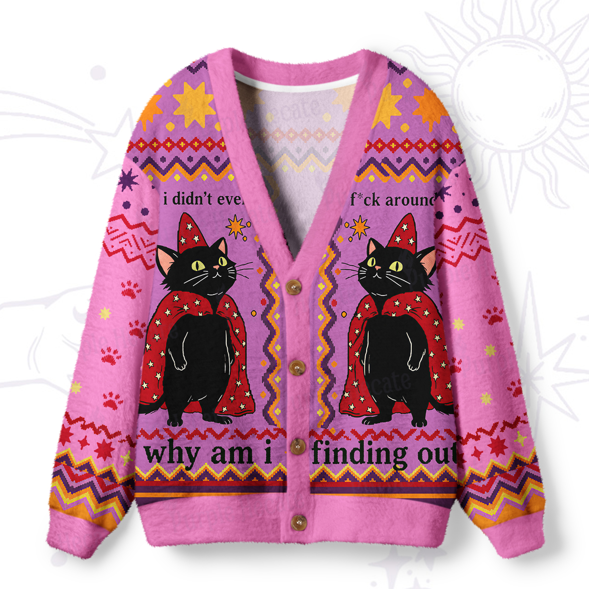 Purplehecate I Didn't Even F*ck Around Ugly Cardigan Sweaters