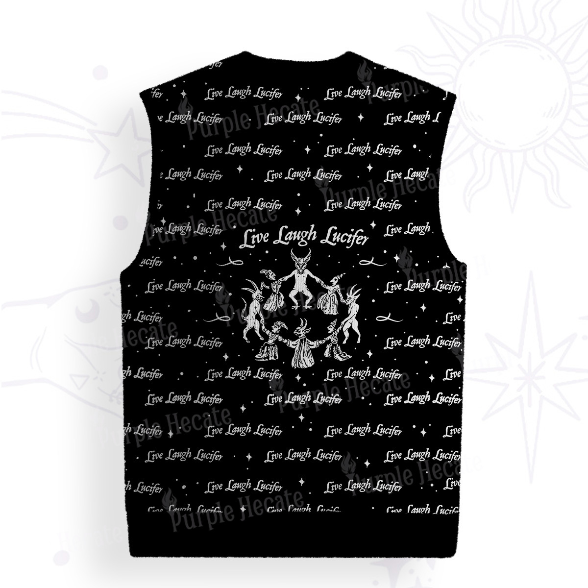 Purplehecate Live Laugh Lucifer Ugly Sweater Vest