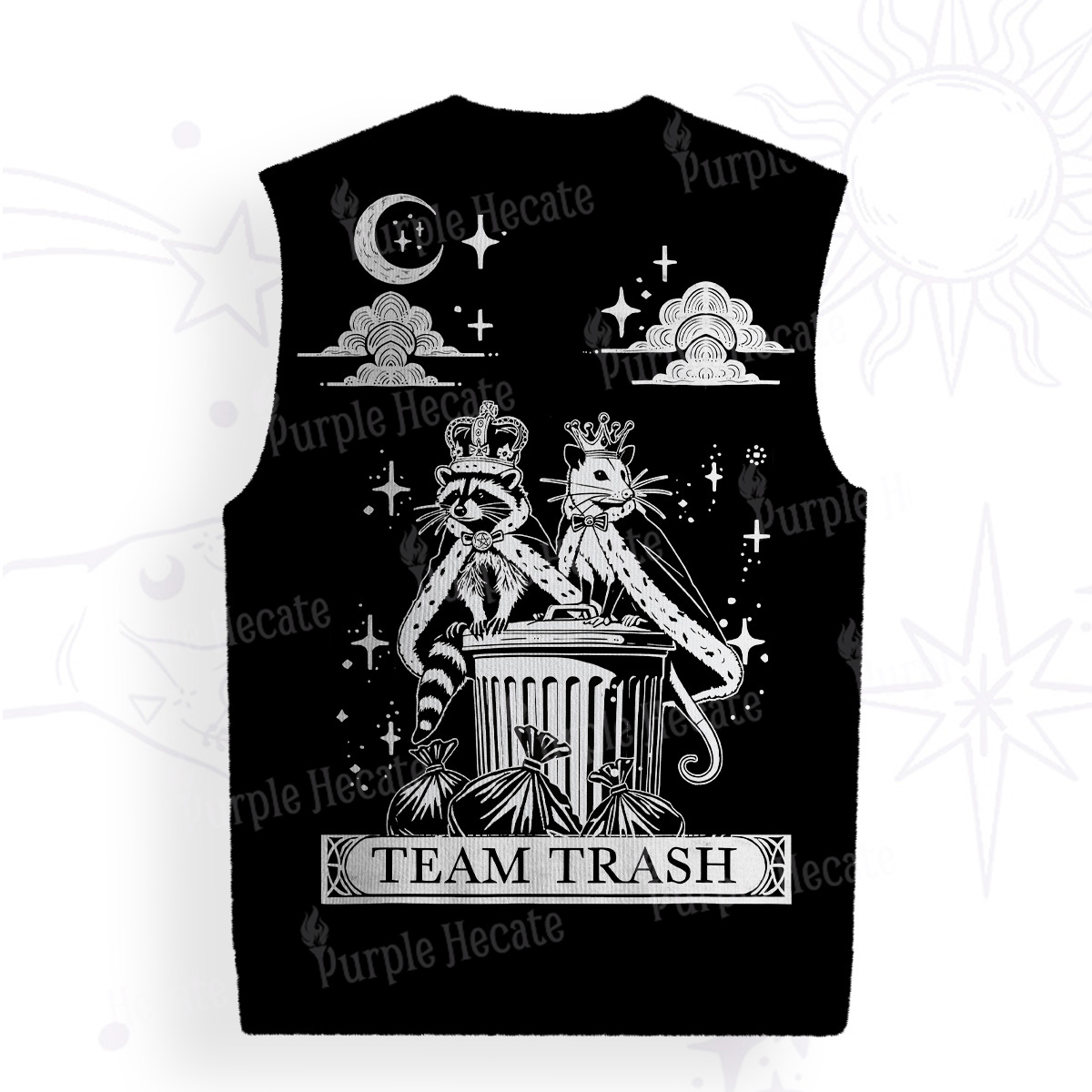 Purplehecate Raccoon and Opossum’s Trash Kingdom Ugly Sweater Vest