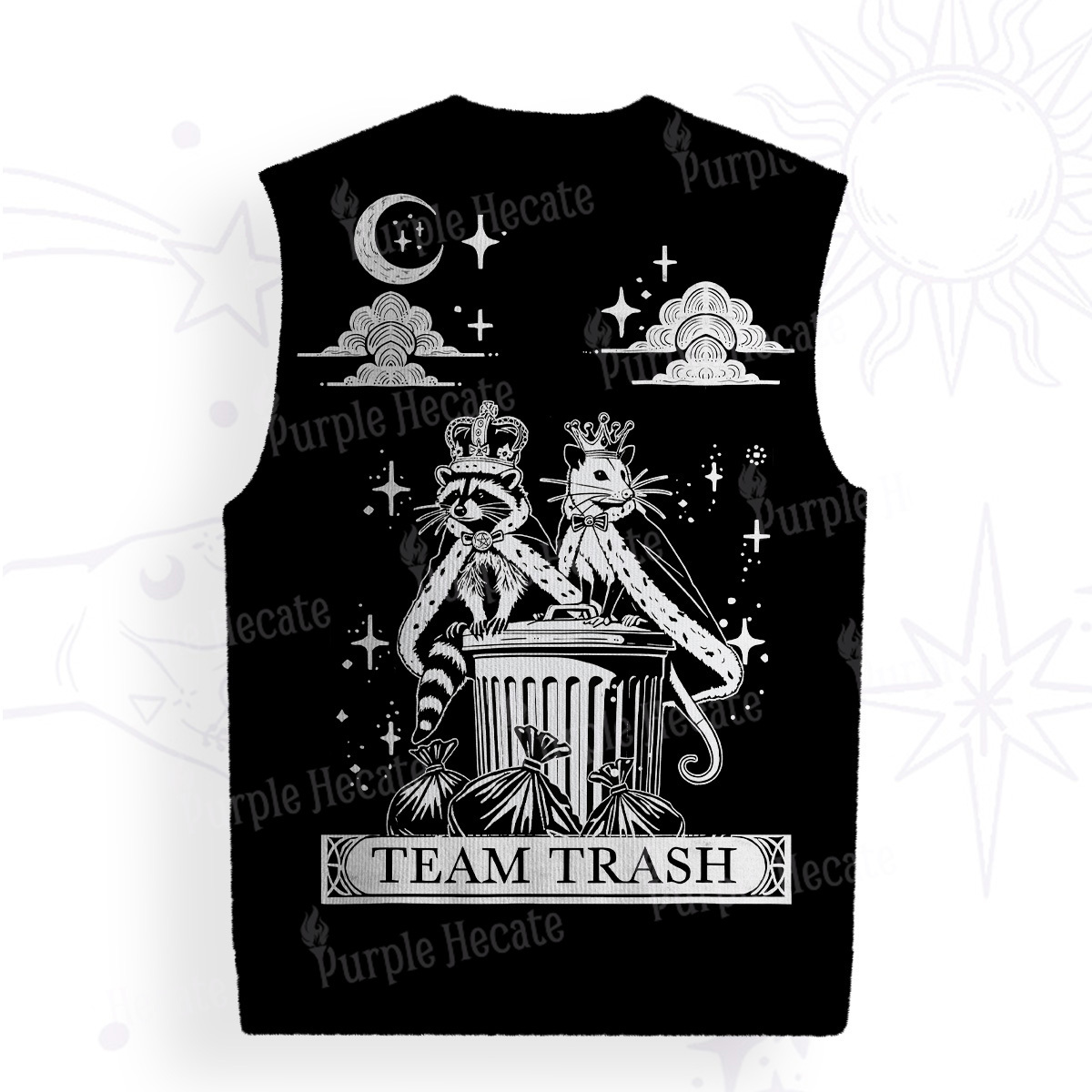 Purplehecate Raccoon and Opossum’s Trash Kingdom Ugly Sweater Vest